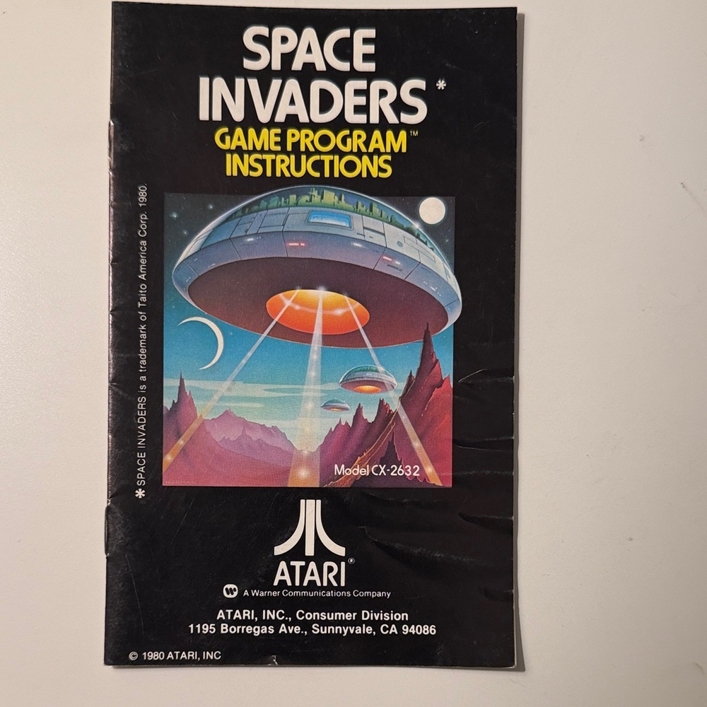 Vintage Atari 2600 Space Invaders Game Program Instructions
